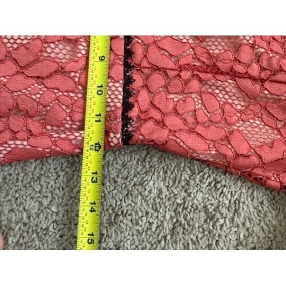 Alexis Lace Dress Open Back Short Sleeve Pink XS Coral Cocktail Wedding $450 - Picture 7 of 10
